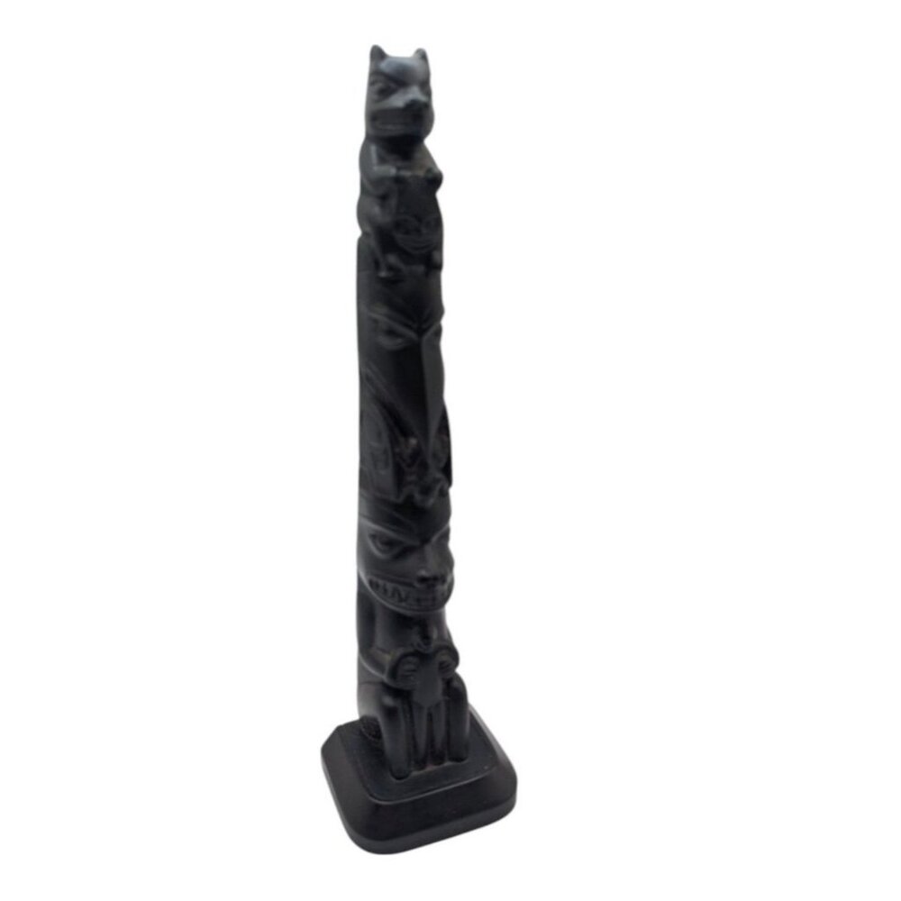 Vtg Native Haida Boma Totem Pole Resin Cast - Picture 8 of 10